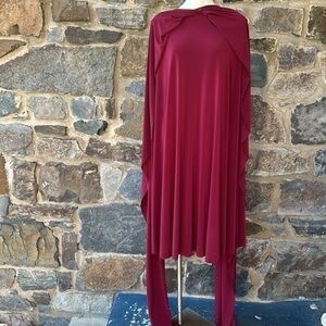 MORILEE BY MADELINE GARDENER BURGUNDY MOTHER OF THE BRIDGE DRESS WITH TRACK